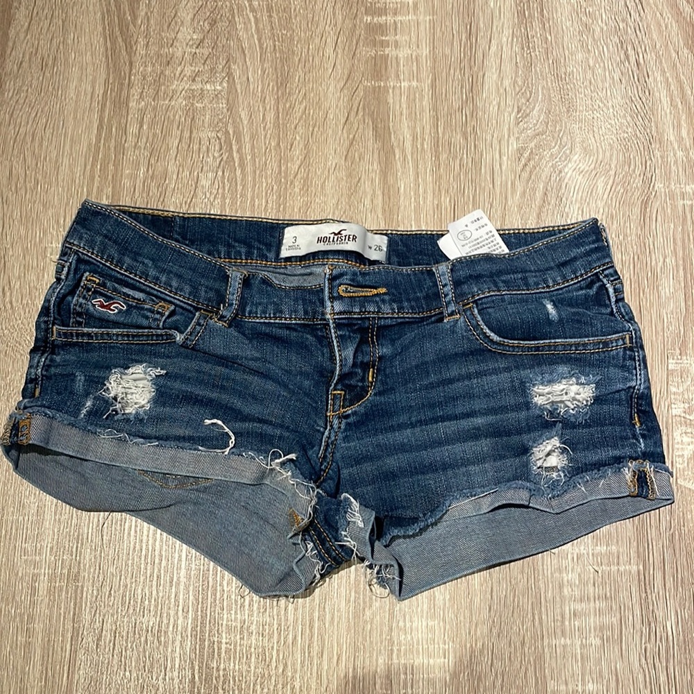 Hollister destroyed denim shorts